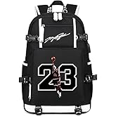 Txiujou Basketball 23 Student School Bag, Laptop Backpack, Ultra-Light Travel Bag, For Men And Women (black-A)