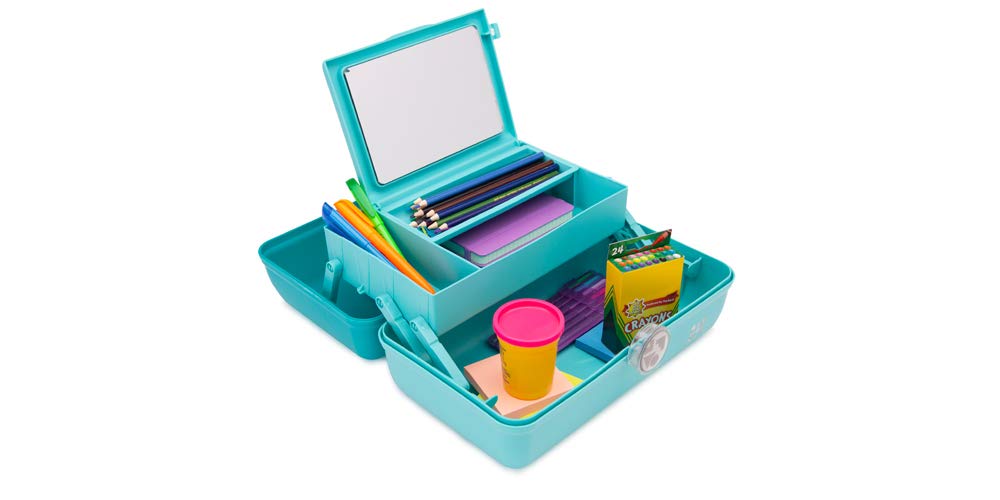 Caboodles Twilight Disco - On-The-go Girl Costmetic Organizer Make-up & Accessory Carry Case, Turquoise Sparkle/Mint: Health & Personal Care
