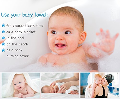 image for Bahama Mama Organic Bamboo Baby Bath Towels - Set with Washcloth - Pre