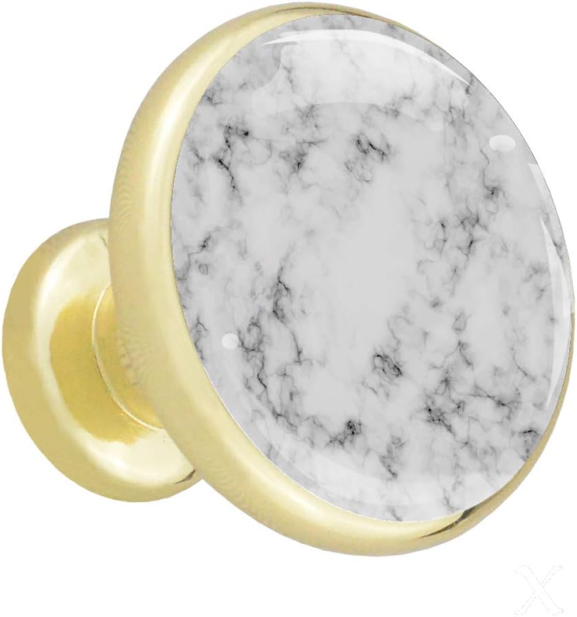 Dresser Knobs Gold Black and White Marble Furniture knobs Metal Design