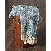 LR Home THROW81186BLU4250 Boho Chambray Throw Blanket, 50" x 60", Blue