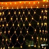 Jonkey 1.5m*1.5m 100Led Net Fairy Lights For Xmas Party Wedding Outdoor Decoration 220V Yellow