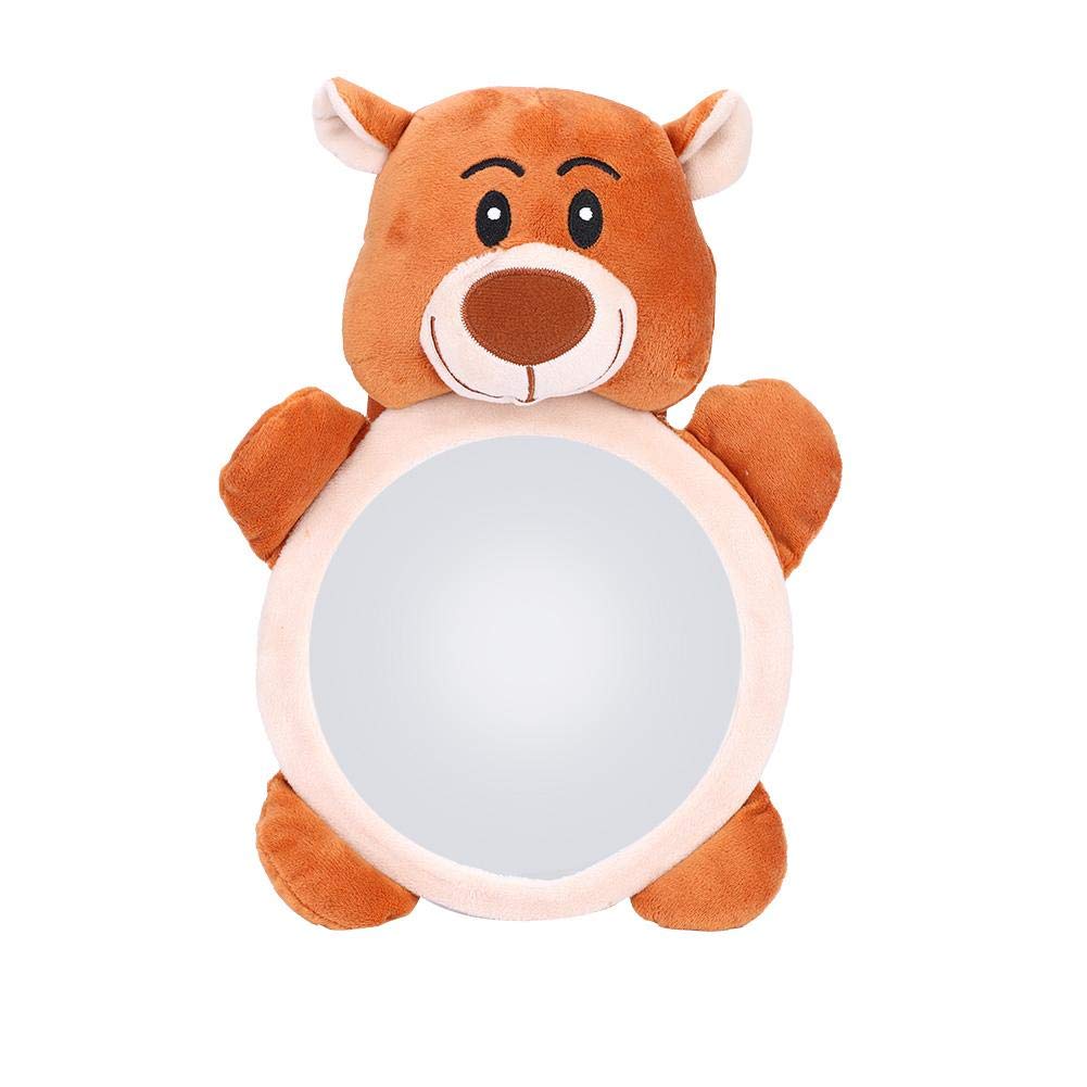Mirror, Soft Cartoon Bear Pattern Baby Car Toy Newborn Stroller Hanging Dolls Animal Educational Toys Sensory Play Set Shower Gift for Children Toddlers