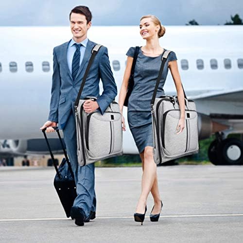 ZEGUR Suit Carry On Garment Bag for Travel and Business Trips - Fancy Design - with Shoulder Strap and Organization Pockets (Luxury Gray) 2 ZEGUR Suit Carry On Garment Bag for Travel and Business Trips - Fancy Design - with Shoulder Strap and Organization Pockets (Luxury Gray)