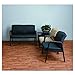 Alera Reception Lounge Series Guest Chair, Mahogany/Black Leather