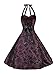 YUSHENGSM Purple Floral Halter Rockabilly Cocktail Party Prom Dress