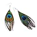 Pandahall Peacock Feather Earring Handmade Cocktail Earring Carnival Jewelry Women Dangle Halloween