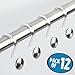 InterDesign Forma Mini Shower Curtain Hooks - Set of 12, Brushed Stainless