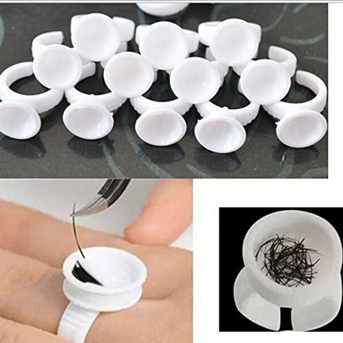 Eyelash Glue Holder 1 x 10 pcs Disposable Plastic Glue Ring Tattoo Individual False Eyelash Extension Adhesive Pigment Holders Beauty Tool