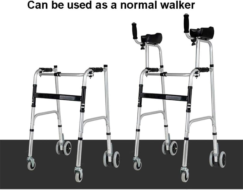 Papo's aids Aluminium Foldable Walking Frame,Wheeled Walker with Arm Rest,Walking Mobility Aid，,Lower Limb Trainer,Standard Walker (Color : 6 Wheels+4 Walker Legs+seat): Health & Personal Care