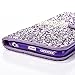 iPhone 6s Plus Wallet case, 3D Bling Jelly Rhinestone PU Leather Wallet Flip Protective Skin Case with Magnetic Bling Button Closure for Apple iPhone 6/6s Plus 5.5 inch Purple
