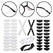 Eyeglass Nose Pads, 20 Pairs Eyeglasses Pads & Soft Silicon Adhesive Nose Pads, Anti-Slip Nose Pads for Glasses, Eyeglasses, Sunglasses (Transparent + Black, 20 Nose Pads+ 4 Eyewear Retainer)