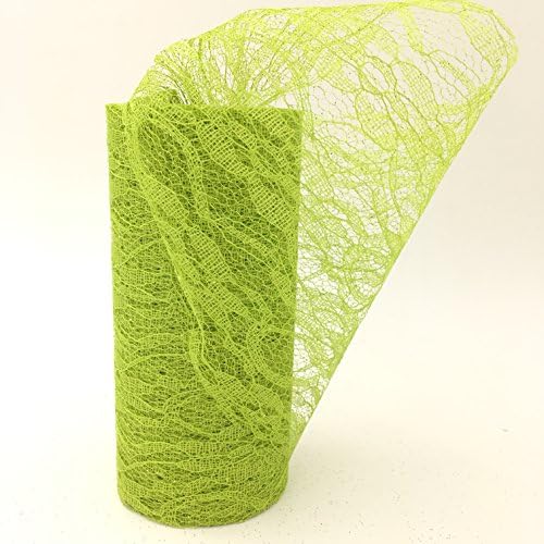 Allbusky Vintage Glitter Lace Roll Table Runner Table Centerpieces Chair Lace Sash Lace Bows Tutu Skirts Pew Bows For Chrismas Xmas Happy Birthday Festival Event Rustic Chair Table Wedding Decorations DIY Wrapping Favors Gifts 6'' x 10 Yard (Green)