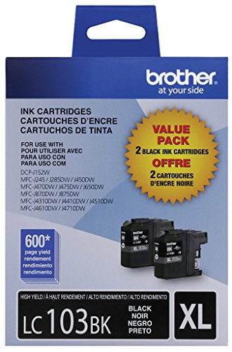 Brother Genuine LC1032PKS High Yield XL Black Ink Cartridges
