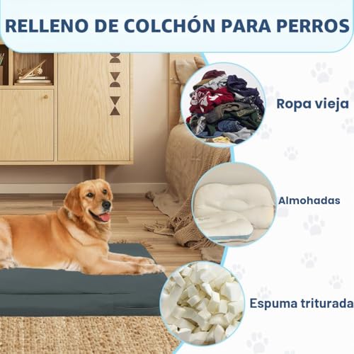 DUJUIKE - Waterproof Dog Bed Cover, Cage Replacement Cover, Pad Replacement Cover, Washable, Removable, with Zipper, Mattress Protector (Dark Grey, L(102x69x10cm))