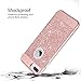 iPhone 7 Plus Case, BENTOBEN Sparkly Rhinestone Bling Hybrid Slim Hard Cover Laminated with Luxury Shiny Synthetic Leather Protective Case for iPhone 7 Plus (5.5 inch), Rose Gold