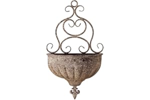 NOONEAU Vintage Wall Hanging Planters - Antique Victorian Style Metal Wall Planter Holder, Half Round Hanging Basket Flower Pots, Unique Pastoral Retro Decoration for Succulent, Air Plants, Indoor