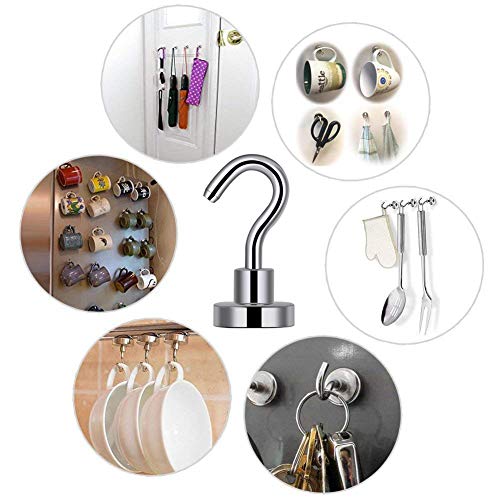 image for EVISWIY Strong Magnetic Hooks Refrigerator for Hanging Keys Grill Tool