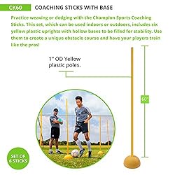 Champion Sports CK60 Coaching Sticks with Base