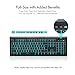 Wireless Keyboard and Mouse Combo, Aigo Spill-Resistant Keyboard with Media Controls, Dual-Color Key & Ergonomic Mouse with Adjustable Cursor Speed for PC Laptop Computer Desktop (Blue and Black)