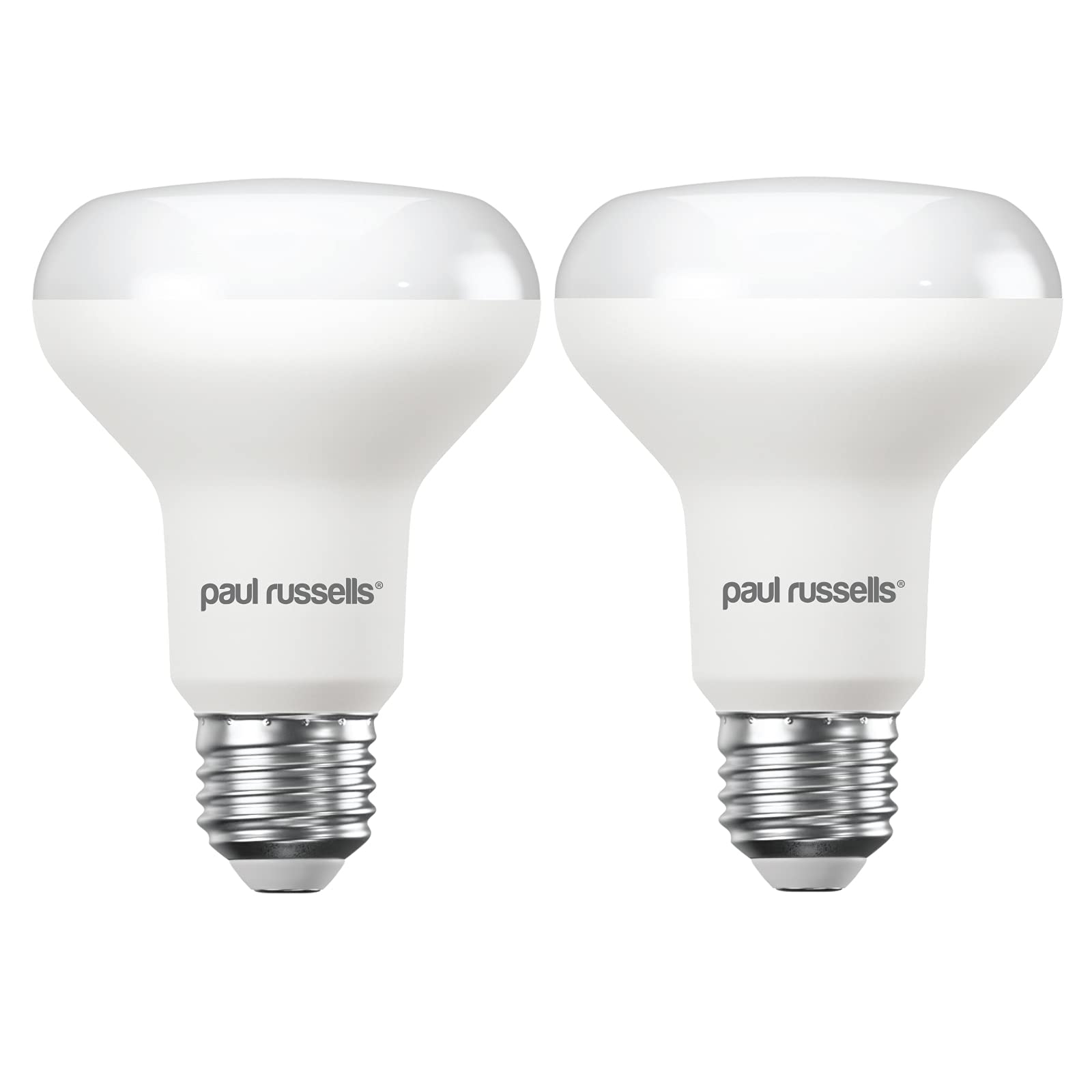 paul russells E27 Spotlight 11W LED Reflector R80 Light Edison Screw, 75w Equivalent Bulb, 1050 Lumen, 4000K Cool White, Frosted 120° Beam Angle ES Energy Saving Non-Dimmable Lightbulbs, Pack of 2