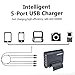 ABLEGRID 5V 10A 50W 5-Port USB Charger Travel Desktop Adapter Rapid Charging for Apple iPhone 6S, 6S Plus,iPad Air, mini,Samsung Galaxy S6, Edge, Plus and Many Other Devices (Black)