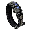 MiliTactical-Thin-Blue-Line-Paracord-Bracelet-Police-Lives-Matter-Sizes-7-8-8-9-AdjustableStainless-Shackle