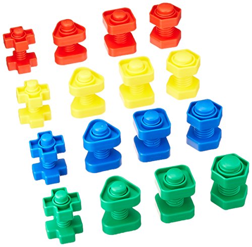 School Specialty-520848 Childcraft Manipulatives Nuts and Bolts, Ages 3 and Up, Set of 64