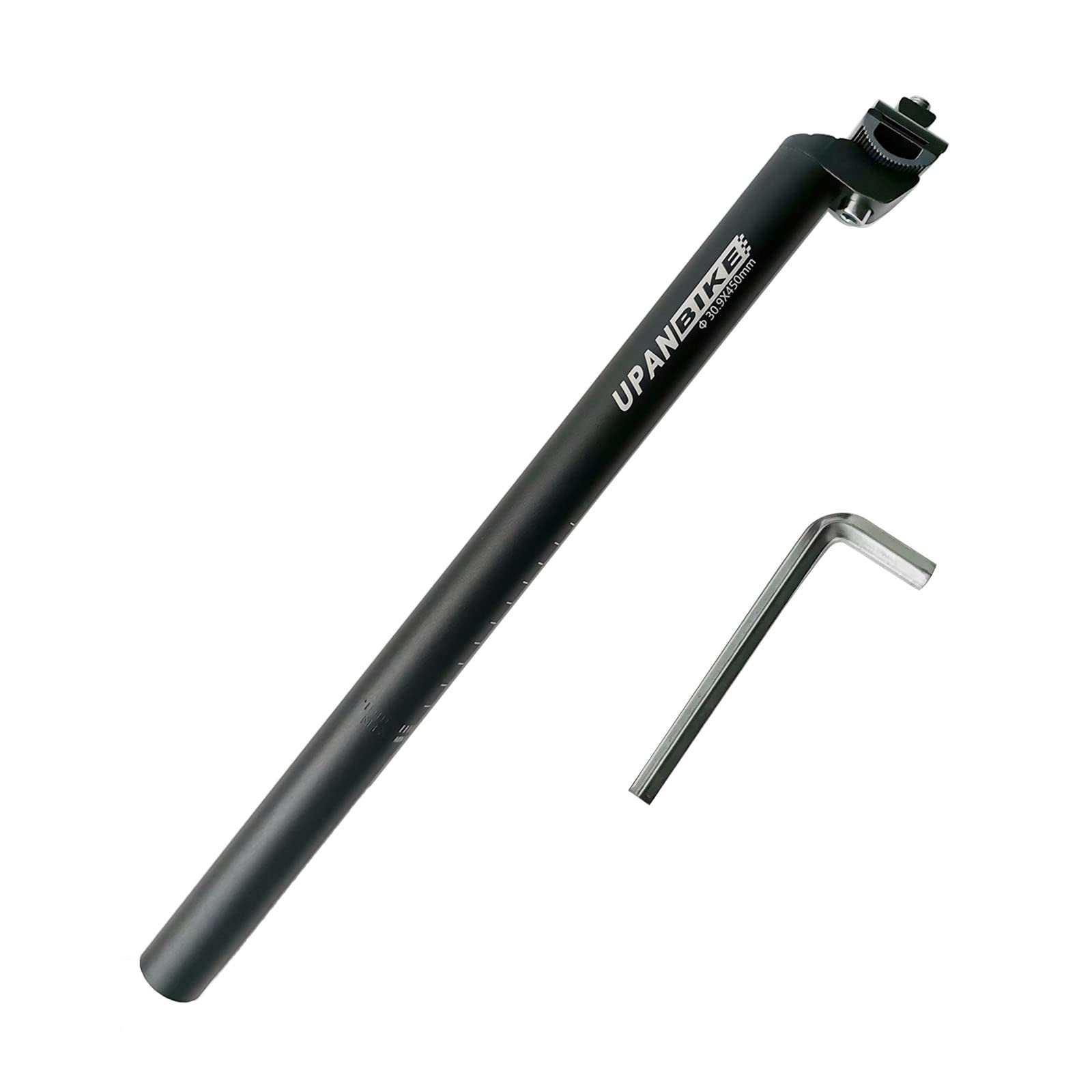 UPANBIKE Extra Long 17.7inch (450mm) Bike Bicycle Aluminium Alloy Seat Post with Micro Adjust Clamp (φ 30.9mm)