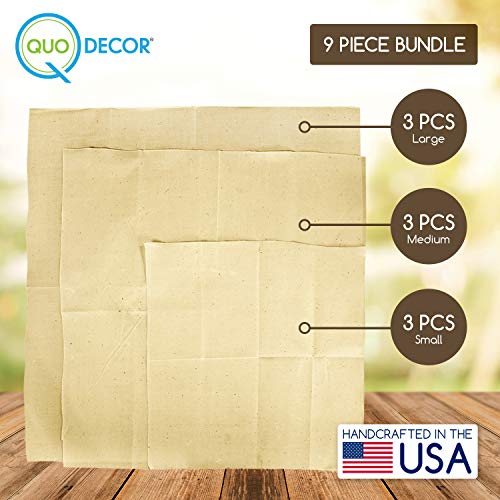 Reusable Beeswax Wrap Eco Food Covers (9 Pack) Super Cling Non-Plastic Dye Free | Odor Free Bees Wax 0 Waste Products | Eco-Wrap Biodegradable Unbleached Cloth Sandwich & Cheese Wrapping - Thumbnail 7