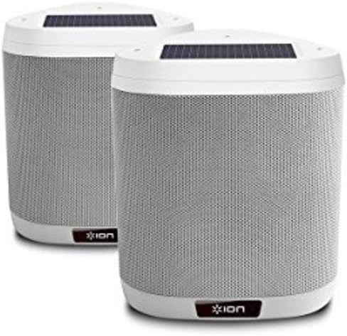 ION Audio Keystone | Mountable Wireless Solar-Rechargeable Outdoor Stereo Speakers with Remote Control (Pair)