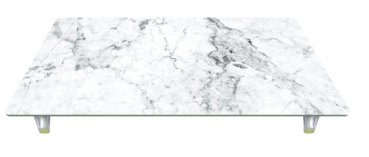 CounterArt 'Off-White Carrara Marble' Design Tempered Glass Instant Counter