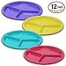 Chef's 10.5-Inch 3 Compartment Microwave Plastic Plate, 12 Pack