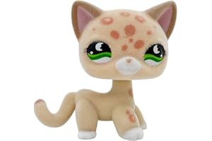 LPSCB Custom-Made Flocked Pet Shop Toy Fuzzy Animal Figure Short Hair Cat Dog Collie Dachshund Great dane Cocker Spaniel (Tan #852)