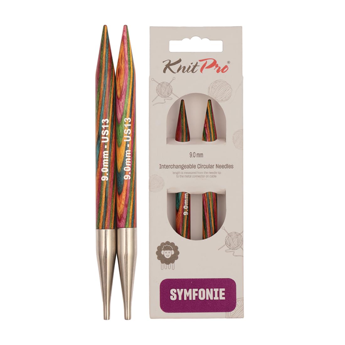 KnitPro Symfonie Interchangeable Circular Needles 5" (13cm) | 9.00mm