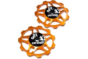 JRC Components 11T Ceramic Pulley Wheels | Compatible with Shimano, SRAM & Campagnolo 9/10/11 Speed for Road Systems | Hybrid Ceramic Derailleur Pulley Wheels