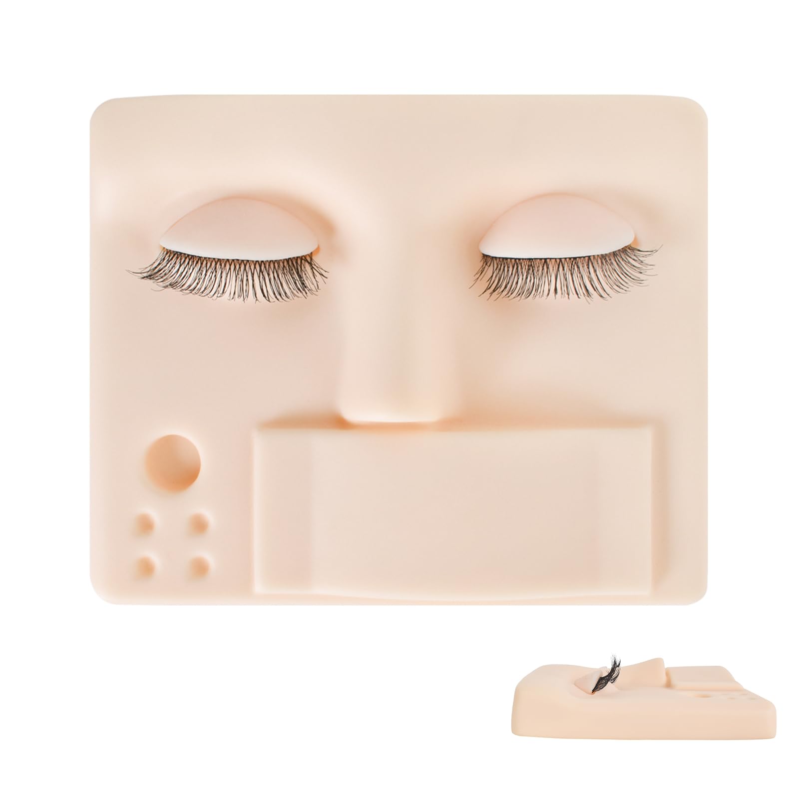 3-in-1 Lash Mannequin Head, Eyelash Extension Mannequin Head, Realistic Makeup Mannequin Head, Soft-Touch Makeup Practice Face Lash Extension Supplies for Lash Extension Practice (Pink)