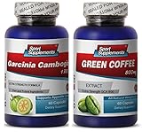 Perfect Garcinia Cambogia and Honest Green Coffee Bean Extract - Green Coffee Extract 800mg - Herbal Green Coffee Bean Extract to Promote Well-being and Energy (2 Bottles 120 Capsules)