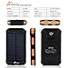 Solar Charger, Hiluckey 10000mAh Waterproof Solar Power Bank Dual USB Portable External Battery Pack Compatible with iPhone, Samsung Galaxy and More