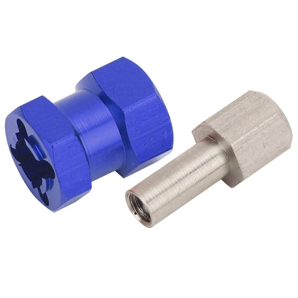 RC Hex Adapter, RC Extension Wheel Hex Hub Metal Driver Adapter Compatible with D90 AX10 CC01 SCX10 F350(Blue)