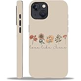 WANKBLC Compatible with iPhone 13 14 Matte Case, Love Like Jesus Religious Faith Flower Pattern for Girl Full Body Design Soft Silicone Drop Shock Scratch Protection