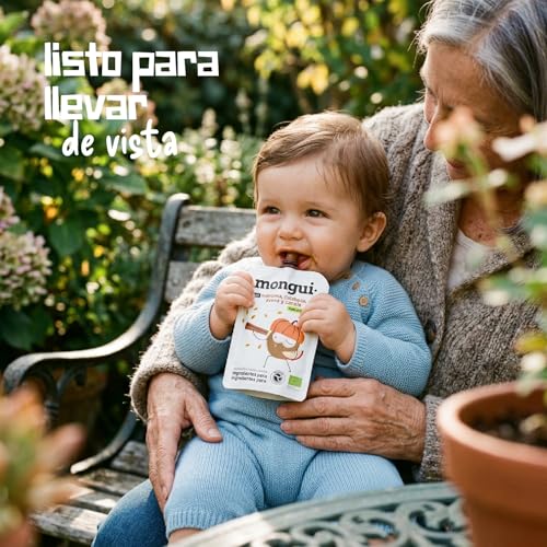 Snack orgánico para peques | Pack 16 pouches Mix Cereales 4 Recetas – Fresa, Avena, Pera, Espelta, Durazno, Arroz, Calabaza, Canela | Empresa B | MONGUI