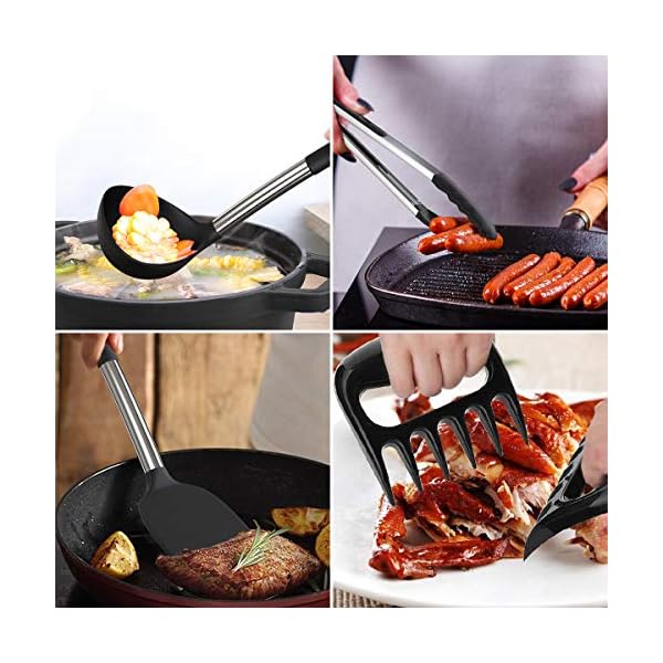 Fungun 27 Pcs Combination Kitchen Utensil Set, Silicone Cooking Utensils Set with Stainless Steel Handle - Kitchen…