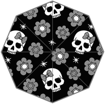 Skull Background Triple Folding Rain Umbrella/Parasol/Sun Umbrellas