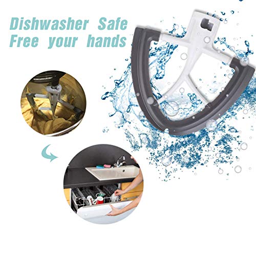 5.5-6 Quart Flex Edge Beater for Kitchenaid mixer attachments Compatible with Kitchenaid Bowl-lift Stand Mixer, Flat Beater Blade with Flexible Silicone Edges