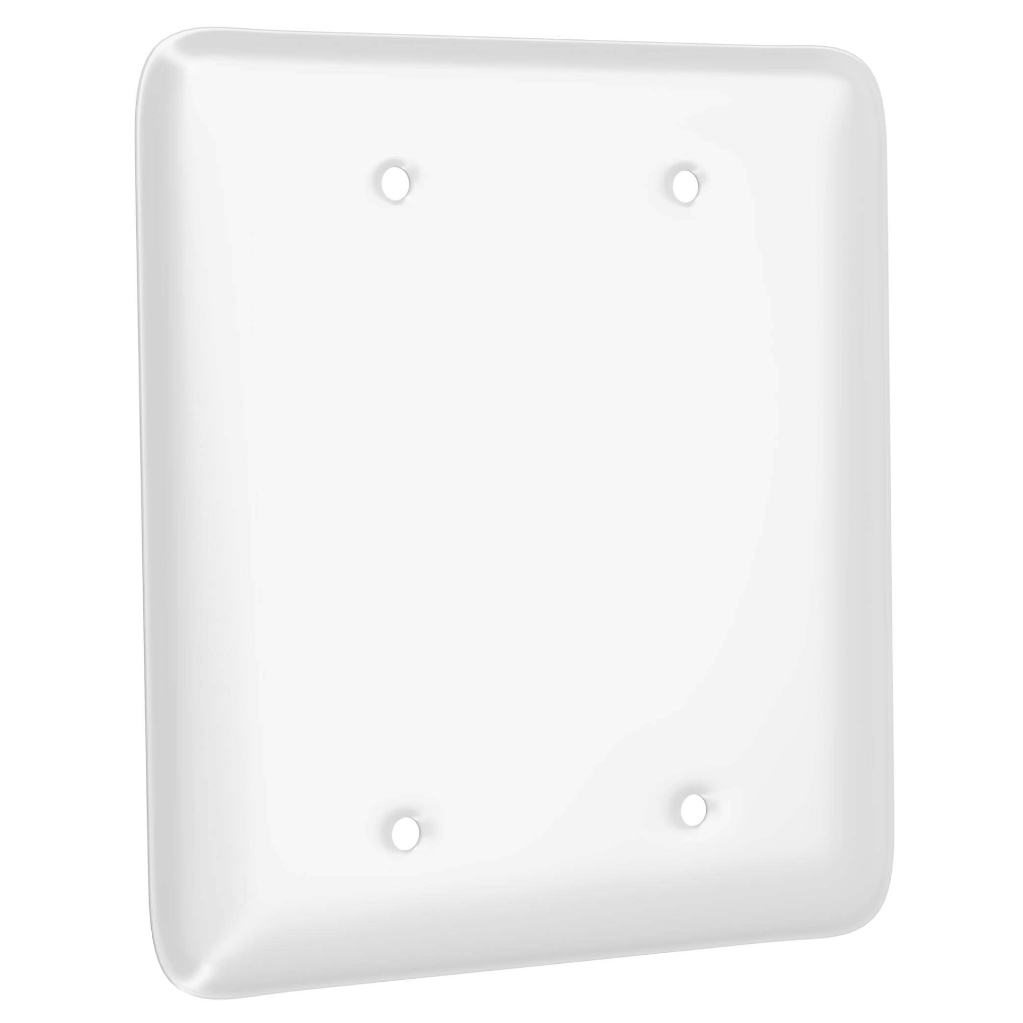 Photo 1 of TayMac WRW-BB 2-Gang White Smooth Metal Maxi 2-Blank Wall Plate WRW-BB, Outlet Cover Wall Plate with Screws, Electrical Outlet Cover Plate for 2 Devices