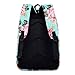 School Backpacks for Teen Girls Lightweight Canvas Backpack Bookbags Set (Light Green- Flower)