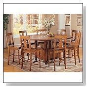 Counter Height Dining Sets Lifestyle California Tuscany Round Expandable Counter Height Dining Table with Storage