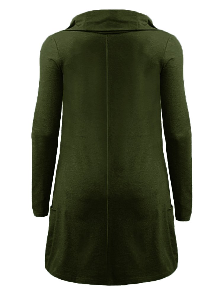 Chuanqi Womens Tunic Tops Long Sleeve Cowl Neck Casual Sweatshirts With Pockets,Green,Large