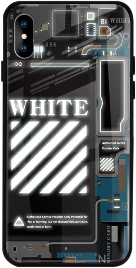 hemistin White Motherboard Phone Case with Coming Call Flash Voice Control Smart Lighting Phone Cover for iPhone XSMAX Promax